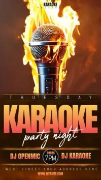 karaoke party night ad Instagram Story template