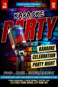 Karaoke Party Night Poster template
