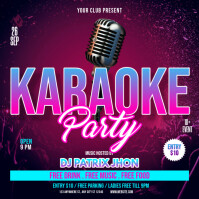 Karaoke party post Publicação no Instagram template