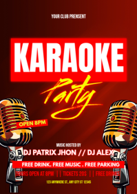 Karaoke party poster A4 template