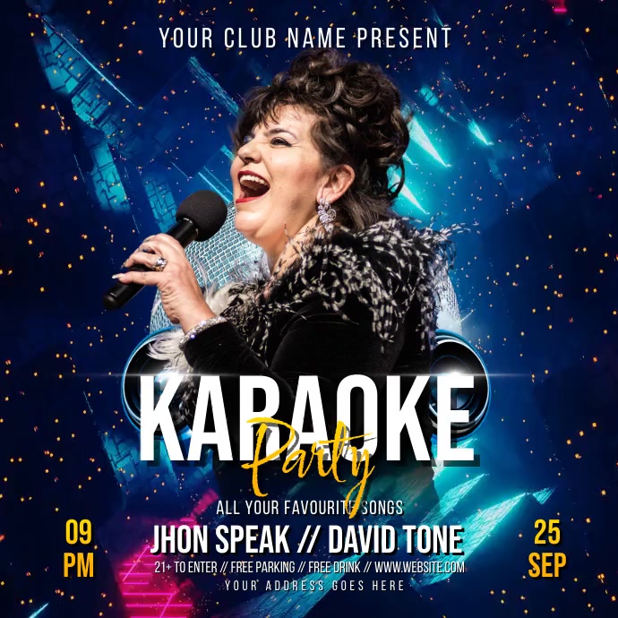 Karaoke Party Social Media Post Template PosterMyWall