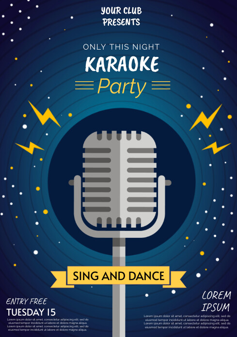 KARAOKE PARTY TEMPLATE | PosterMyWall