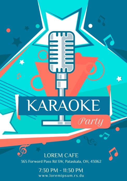 KARAOKE PARTY TEMPLATE | PosterMyWall KARAOKE PARTY TEMPLATE | PosterMyWall