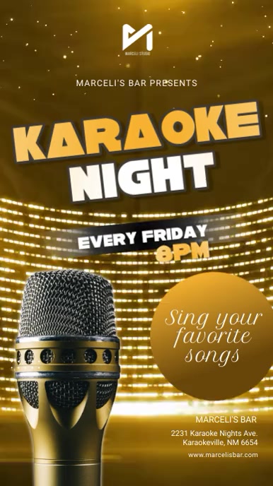 Plantilla de Anuncios de Video de Fiesta de Karaoke | PosterMyWall