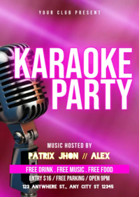 Karaoke party video A5 template