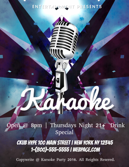 Karaoke Poster Template PosterMyWall
