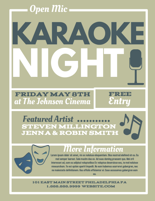 Karaoke Template PosterMyWall