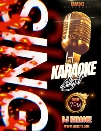 Karaoke poster video Flyer (US Letter) template