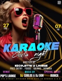 karaoke posters Folheto (US Letter) template