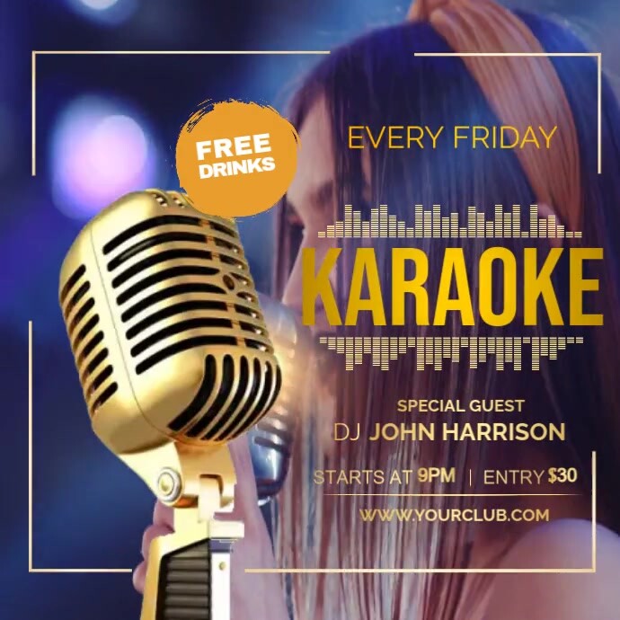 karaoke posters for social media Template PosterMyWall