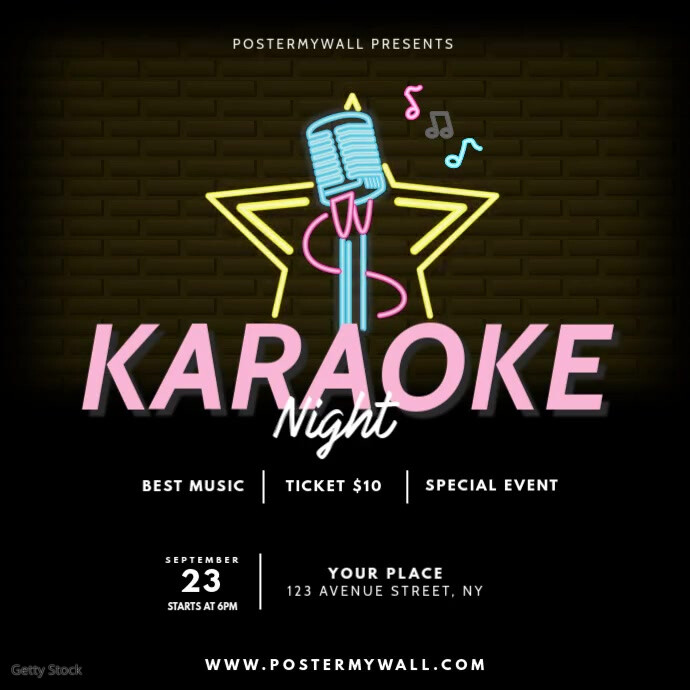 Karaoke Promo Ad Template Quadrato (1:1)