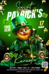 Karaoke Saint Patrick's Banner 4' × 6' template