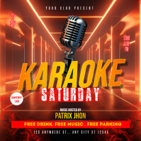 Karaoke saturday post Wpis na Instagrama template