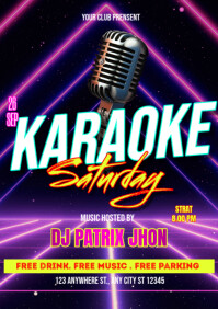 Karaoke saturday poster A3 template
