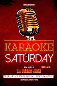 Karaoke Saturday poster Plakat template