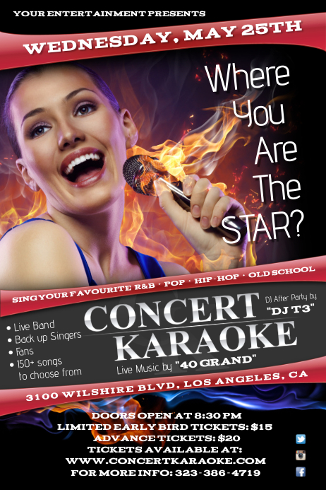 卡拉ok节目海报模板 | postermywall