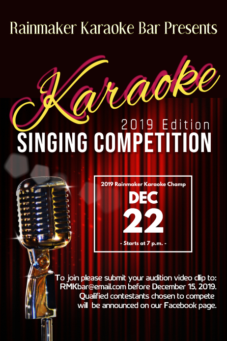 Singing Competition Layout karaoke singing competition template | PosterMyWall