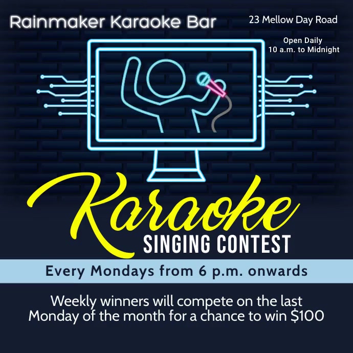 Singing Competition Layout karaoke singing contest template | PosterMyWall