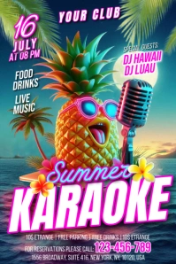 Karaoke Summer Banner 4' × 6' template
