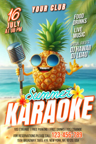 Karaoke Summer Banner 4' × 6' template