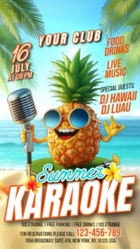 Karaoke Summer Digital Display (9:16) template