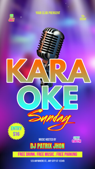 Karaoke sunday Instagram Story template