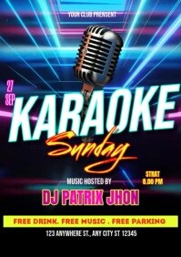 Karaoke sunday video A3 template