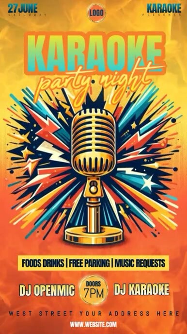 Karaoke Template PosterMyWall