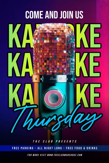 Karaoke Thursday Night Plakkaat template