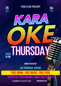 Karaoke Thursday poster A4 template