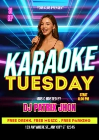 Karaoke Tuesday video A3 template