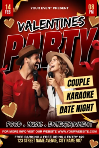 Karaoke Valentine's Day Party Poster template