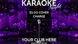 Black Karaoke Night Digital Display Template