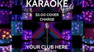 KARAOKE VER. 3 with optional MUSIC Affichage numérique (16:9) template