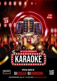 karaoke video ads flyer poster A5 template