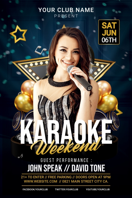 Karaoke Weekend Flyer or Poster Template โปสเตอร์