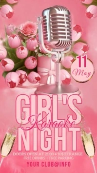 Karaoke Womens Day Digital Display (9:16) template