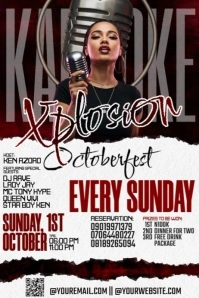 Karaoke Xplosion Party Night Poster Póster template