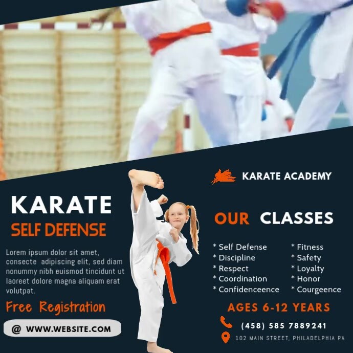 Karate Sample Script Karate Academy Template | PosterMyWall