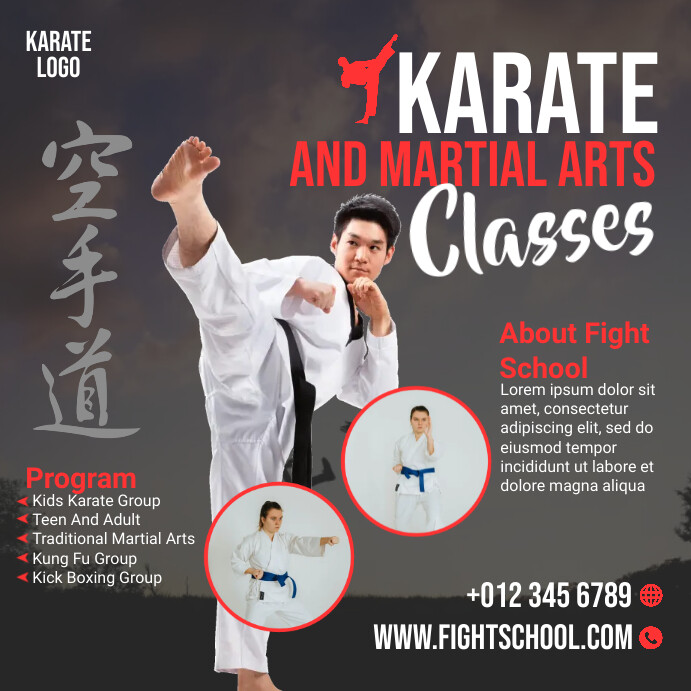 Karate Layout Karate And Martial Arts Class Template | PosterMyWall