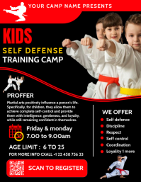Black Kids Self Defense Training Camp Flyer Template