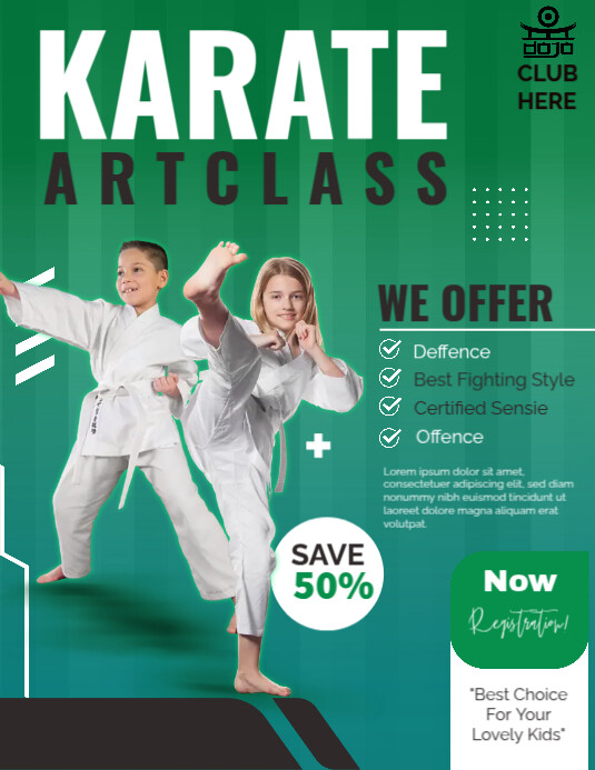 Karate Art Class Ads Flyer (US Letter) template