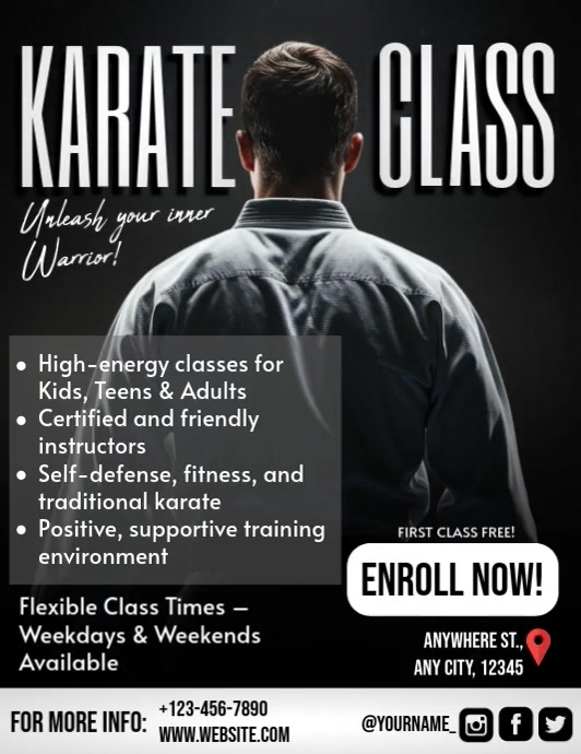 Karate Class Flyer (US Letter) template