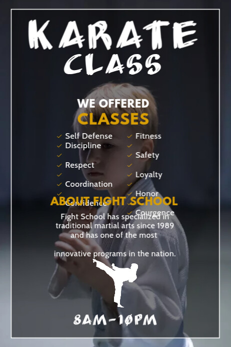 Karate Layout Karate Class Template | PosterMyWall