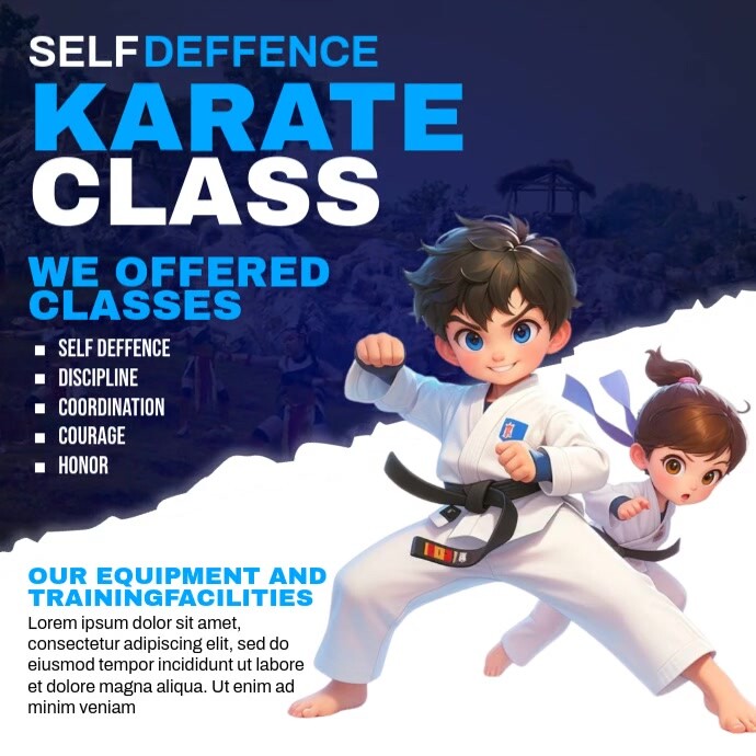 Karate Class Instagram Post template