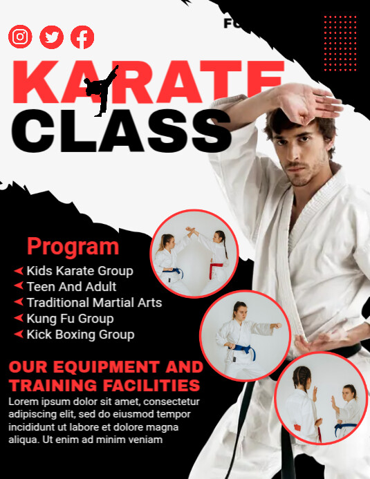 Karate Program Sample Karate Class Program Templat | PosterMyWall