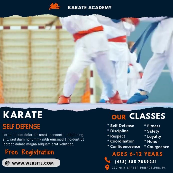 Karate Class Video Ad Instagram 帖子 template