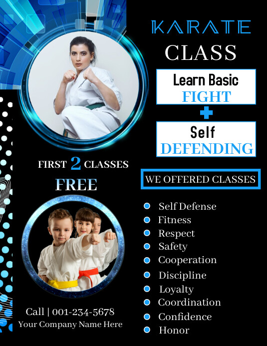 Karate Classes Flyer (Letter pang-US) template