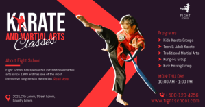 Karate classes promotion facebook post template