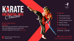 Karate classes promotion twitter post banner Twitter-opslag template